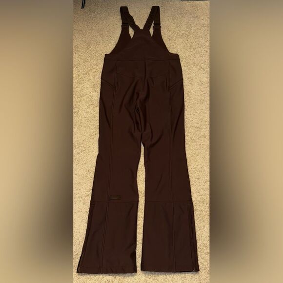 Halfdays Isabel Soft Shell Bib Pant Ski Large Waterproof Brown Spiked Cocoa - Picture 12 of 13